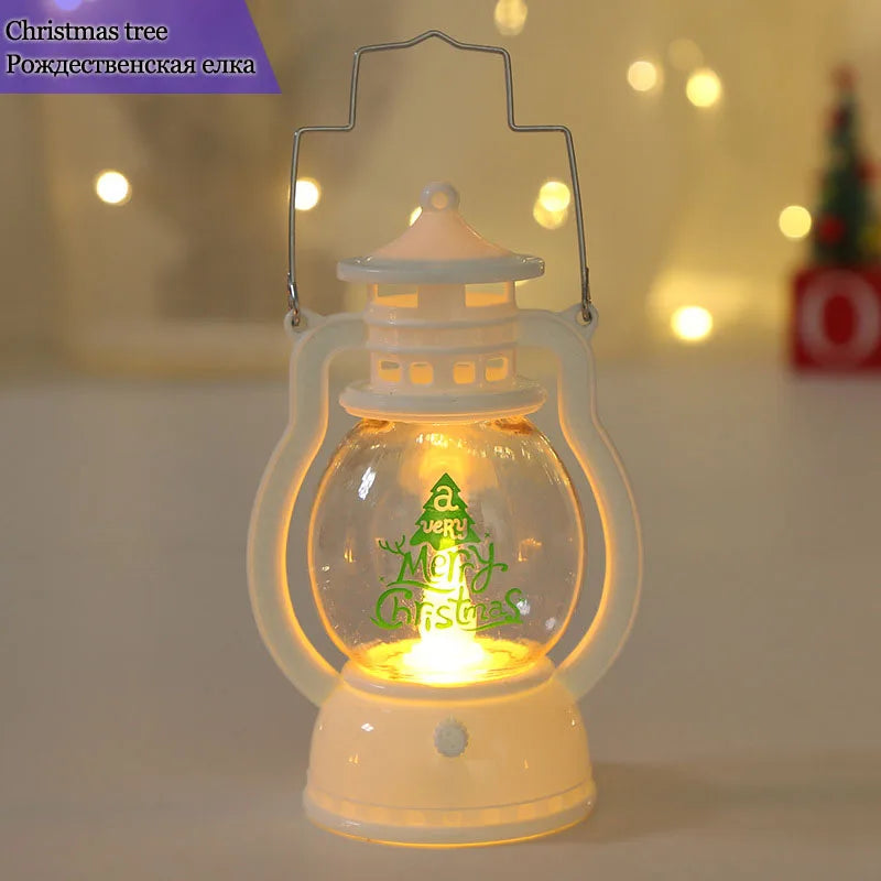 Portable LED Christmas Lantern – Santa, Snowman & Holiday Character Lights