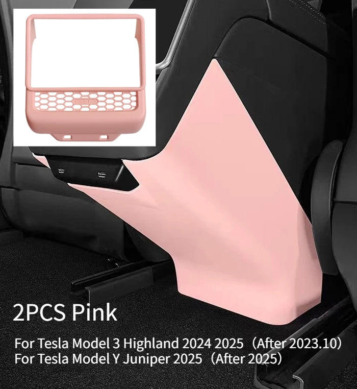 Rear Screen Cover & Back Air Vent Trim for Tesla Model Y Juniper & Model 3 Highland (2024–2026)