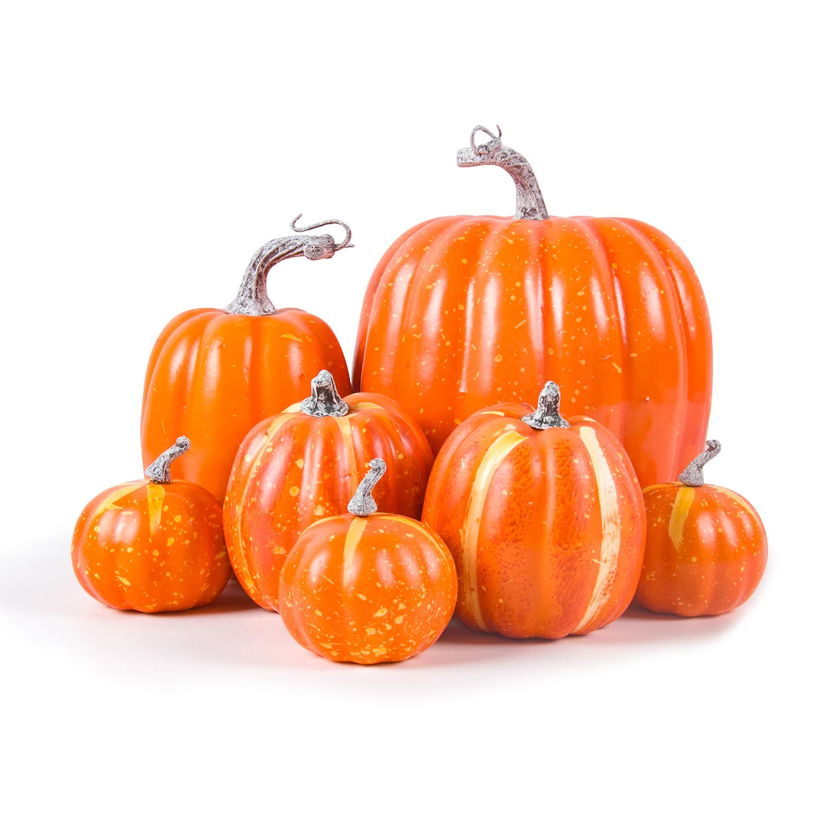 7-Piece Artificial Pumpkin Set – Assorted Farmhouse Fall & Thanksgiving Décor