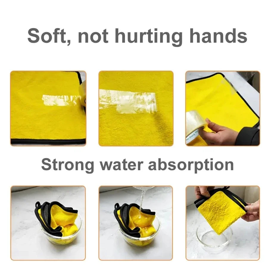 Premium Microfiber Car Drying Towel – Thick Double-Layer Wash Cloth