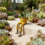 Leggy Resin Sitting Planter – Cute Cantilevered Flowerpot for Plant Lovers