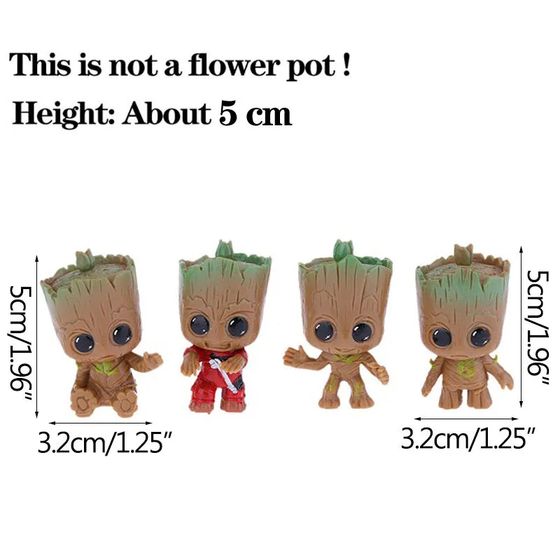 Groot Figurine Desktop Ornament | Cartoon Tree Man Miniature Decor