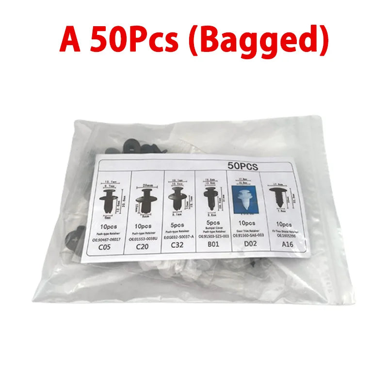 50 or 100pcs Auto Fastener Assortment