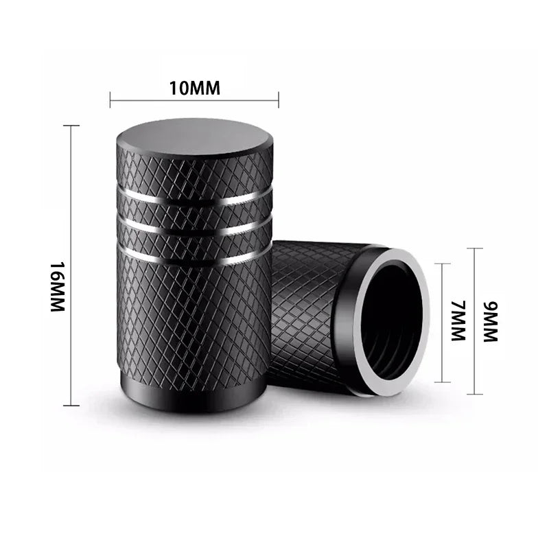 Aluminum Alloy Tire Valve Stem Caps – Universal Set of 4 for Car & SUV