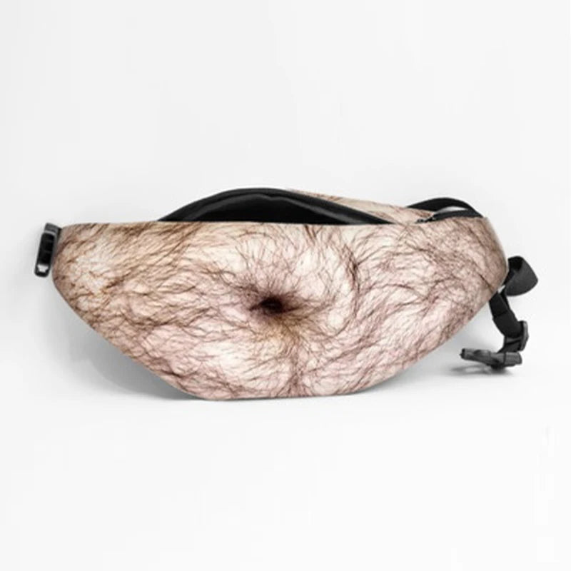 Beer Gut Fanny Pack – Novelty Hairy Belly Waist Bag