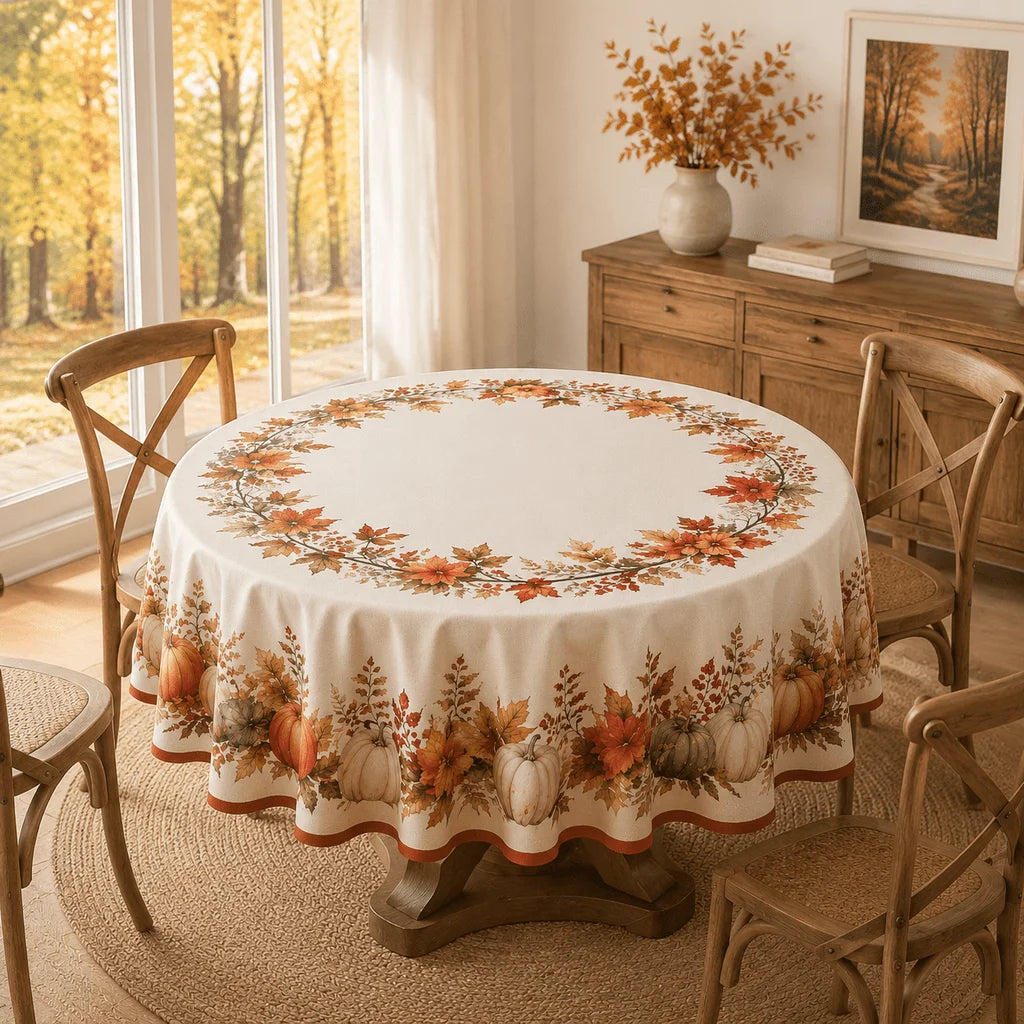 Circular Tablecloth – Autumn, Harvest, Thanksgiving & Halloween