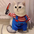 Halloween Cosplay Jumpsuit for Cats & Small Dogs – Soft Printed Costume