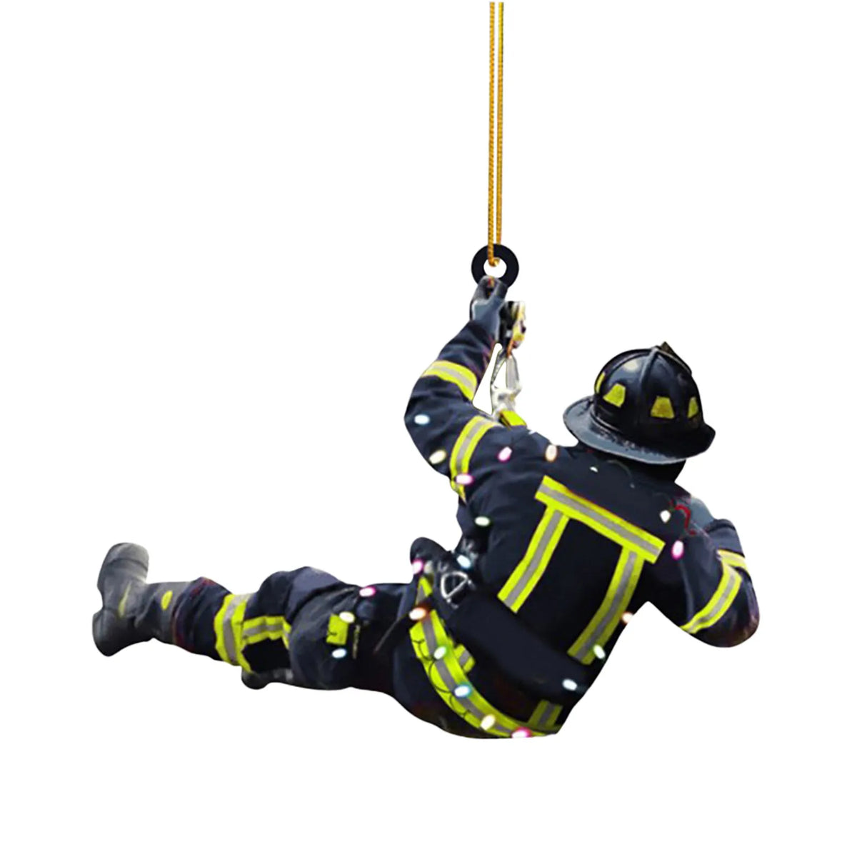 Firefighter Christmas Ornament – Double-Sided Acrylic Fireman Hanging Decoration