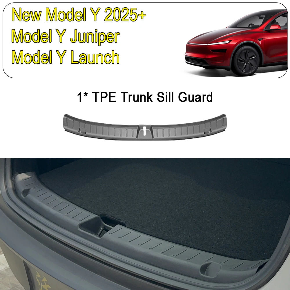 TPE Trunk Sill Plate & Rear Bumper Guard for Tesla Model Y Juniper 2025–2026