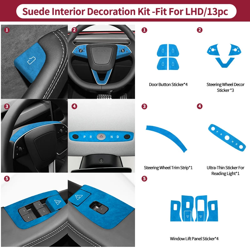 Carbon Fiber Door Switch Button Anti-Scratch Trim for Tesla Model 3 (2024+) & Model Y (2025+)