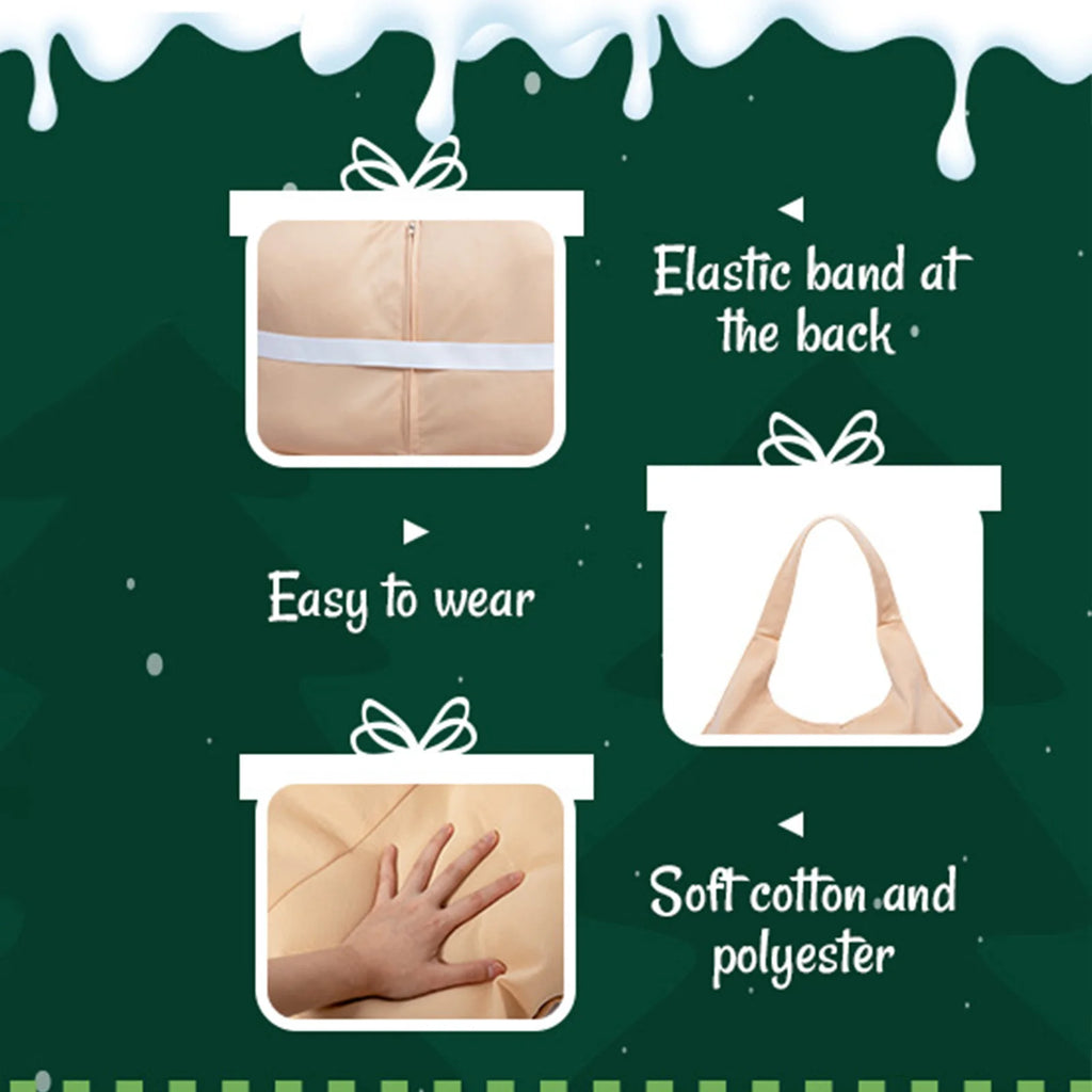 Santa Fake Belly & Butt Costume Props – Sponge Filling for Instant Santa Transformation