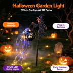 Archie Knows Spooky: Witch Cauldron Garden Stake Lights with LED Flow