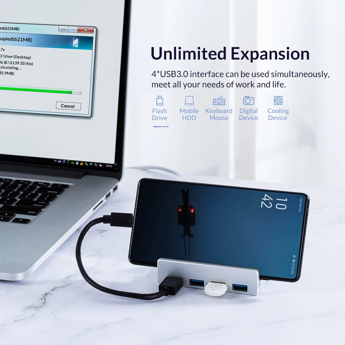 USB 3.0 Hub Multi-Port Adapter | Up to 6 Ports with USB-C, SD & TF Card Reader