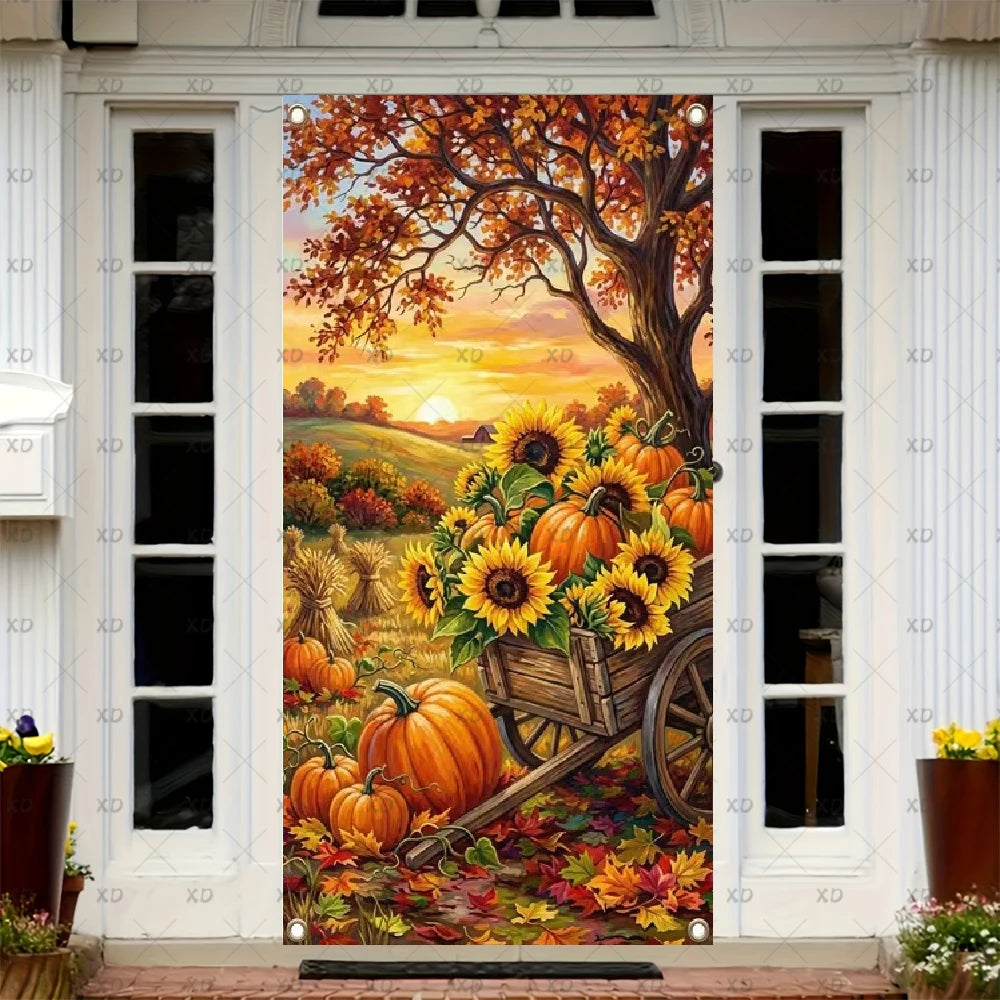 Fall Thanksgiving Harvest Party Backdrop Banner