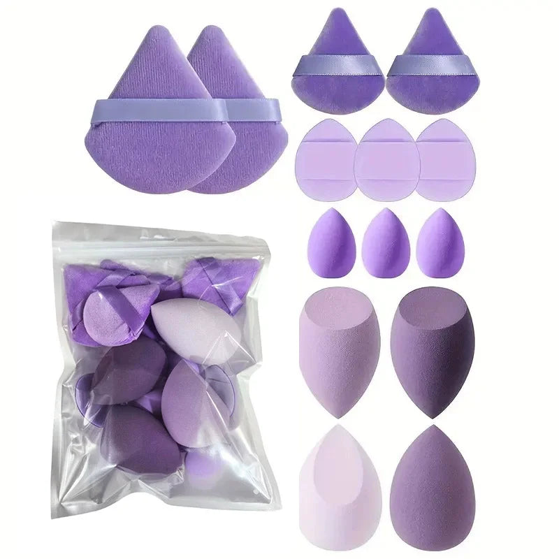 Makeup Brush & Beauty Sponge Set – Multiple Sizes & Colors