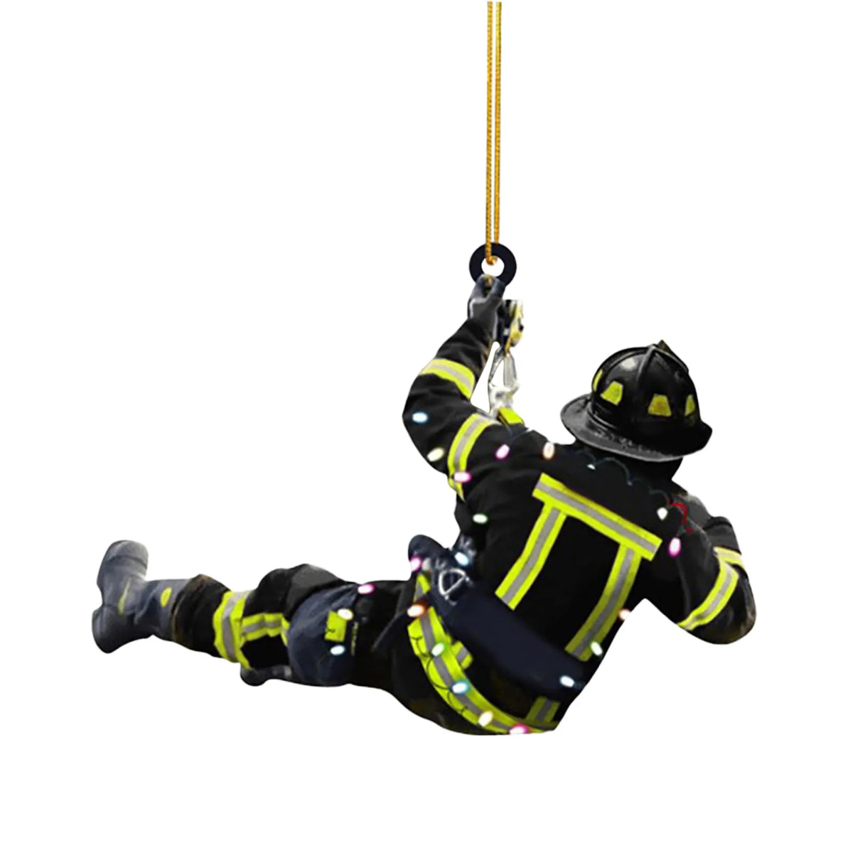 Firefighter Christmas Ornament – Double-Sided Acrylic Fireman Hanging Decoration