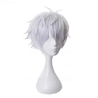 Gojo Satoru Cosplay Wig — Jujutsu Kaisen Short White Heat-Resistant Synthetic Hair + Optional Glasses