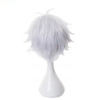 Gojo Satoru Cosplay Wig — Jujutsu Kaisen Short White Heat-Resistant Synthetic Hair + Optional Glasses