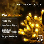 LED Icicle Curtain Lights – Warm White + Cool White Twinkling Outdoor Christmas Festoon Lights