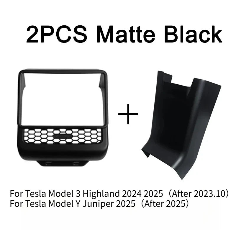 Rear Screen Cover & Back Air Vent Trim for Tesla Model Y Juniper & Model 3 Highland (2024–2026)