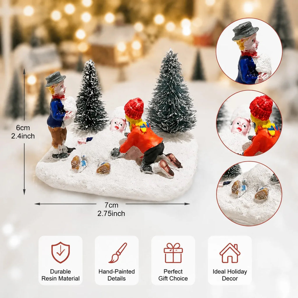 Christmas Village Figurine Set – Holiday Scene Decoration
