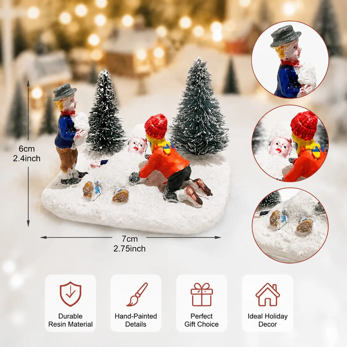 Christmas Village Figurine Set – Holiday Scene Decoration