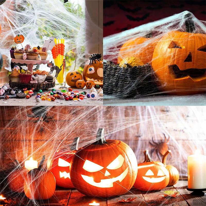 Giant Halloween Spider Web Decoration — 5m & 7m Indoor/Outdoor