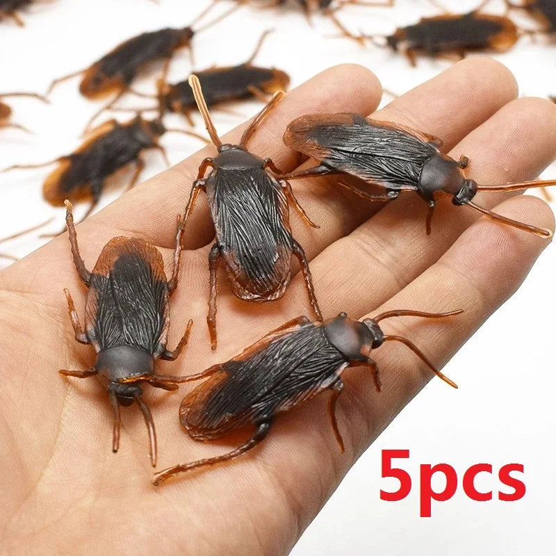 Realistic Fake Cockroaches Prank Pack — Silicone Bug Joke Props for Halloween