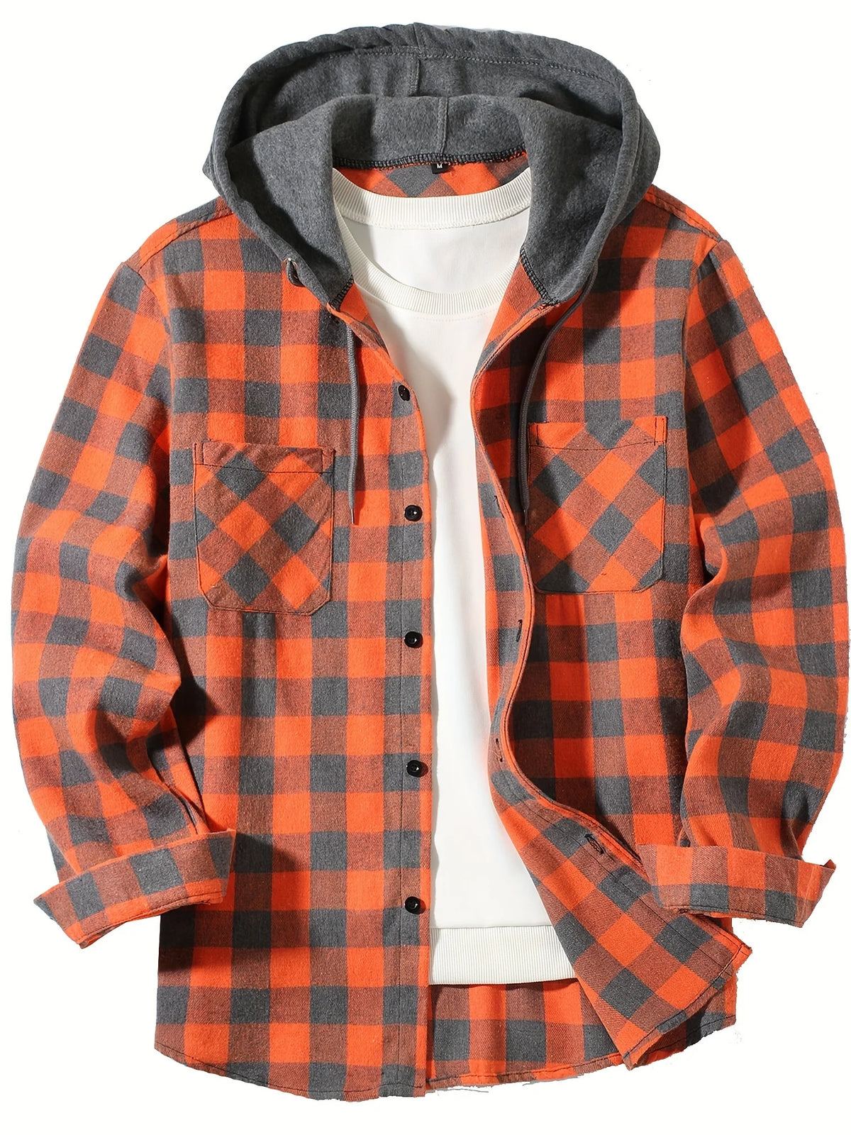 Men's Casual Hooded Shirt – Long Sleeve Loose Fit, S–XXXL
