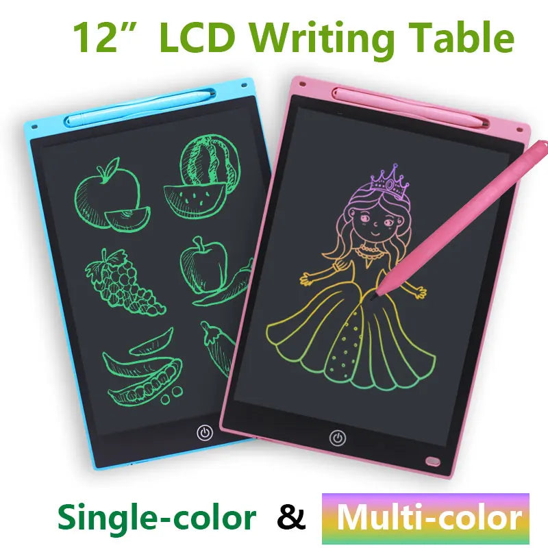 Kids LCD Writing & Drawing Tablet – 8" & 12" Colorful Screen