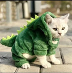 Dinosaur Halloween Costume for Cats & Small Dogs – Fleece Hoodie Sweater