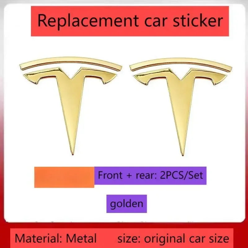 Tesla Model 3 & Model Y Metal Emblem Badge – Front & Rear Replacement