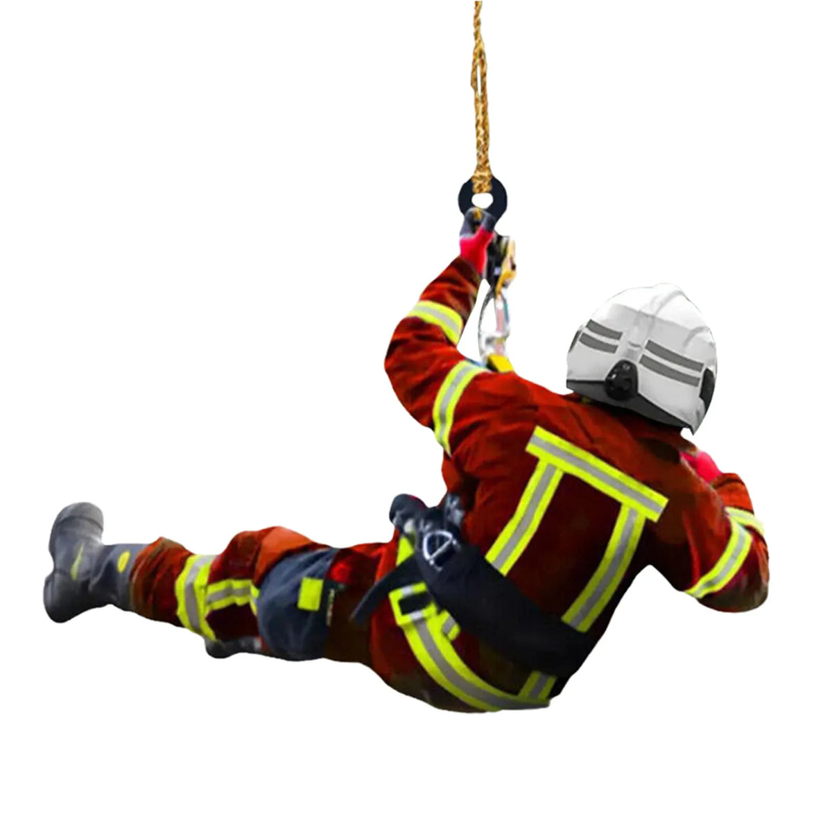 Firefighter Christmas Ornament – Double-Sided Acrylic Fireman Hanging Decoration