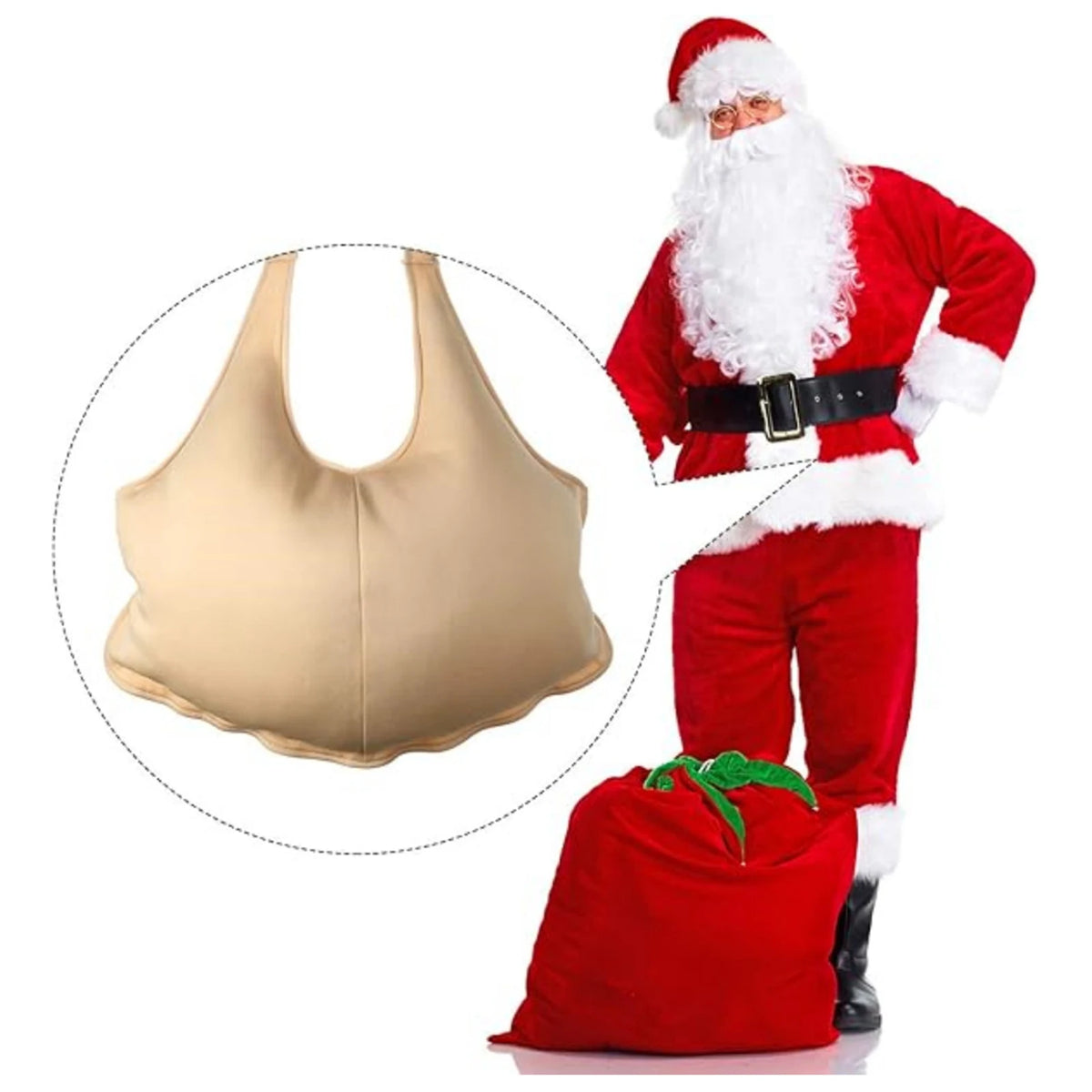 Santa Fake Belly & Butt Costume Props – Sponge Filling for Instant Santa Transformation