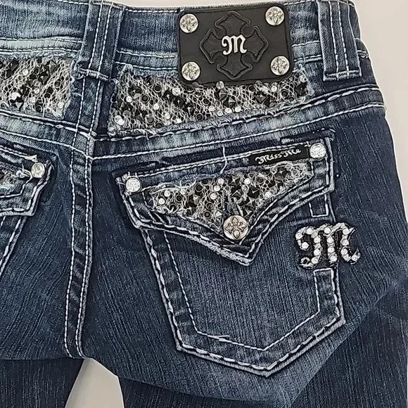 Women's Diamond Embroidery Wide-Leg Jeans – Y2K Baggy Denim Flare Trousers