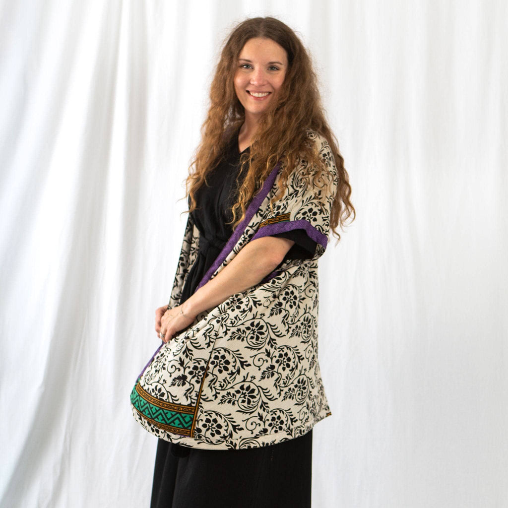 Amara Short Sari Duster – Recycled, Flowy & Eco-Friendly
