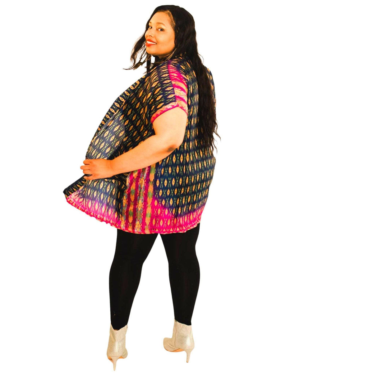 Amara Short Sari Duster – Recycled, Flowy & Eco-Friendly