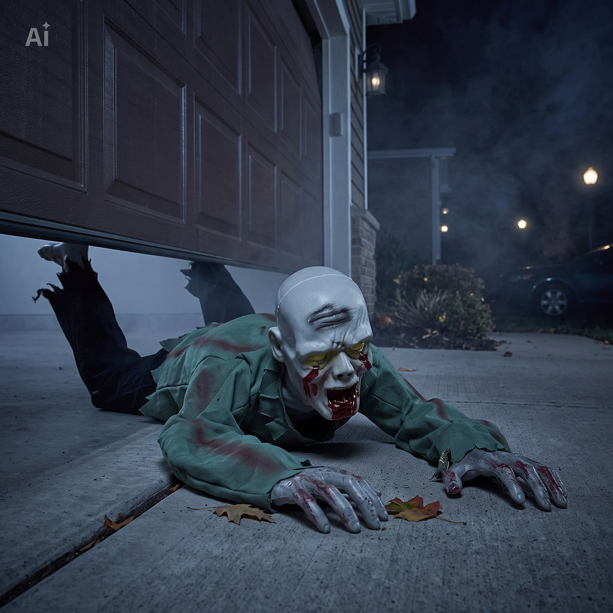 Electronic Crawling Zombie with LED Eyes – Halloween Haunted House Prop